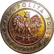 Poland 5 Zlotych Circulation Coin 2023 MW Y# 284 RZECZPOSPOLITA POLSKA MW 1996 coin obverse Poland 5 Zlotych Circulation Coin 2023 MW Y# 284 RZECZPOSPOLITA POLSKA MW 1996 coin obverse