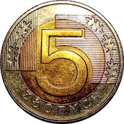 Poland 5 Zlotych Circulation Coin 2023 MW Y# 284 5 ZŁOTYCH coin reverse Poland 5 Zlotych Circulation Coin 2023 MW Y# 284 5 ZŁOTYCH coin reverse