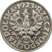 Poland 50 Groszy German Occupation Coin 1923 Y# 13 RZECZPOSPOLITA POLSKA 1923 W J coin obverse Poland 50 Groszy German Occupation Coin 1923 Y# 13 RZECZPOSPOLITA POLSKA 1923 W J coin obverse