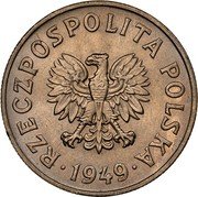 Poland 50 Groszy Circulation Coin 1949 (kr) Y# 44 RZECZPOSPOLITA POLSKA 1949 coin obverse Poland 50 Groszy Circulation Coin 1949 (kr) Y# 44 RZECZPOSPOLITA POLSKA 1949 coin obverse