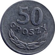 Poland 50 Groszy Circulation Coin 1972 MW Y# 48.1 50 GROSZY coin reverse Poland 50 Groszy Circulation Coin 1972 MW Y# 48.1 50 GROSZY coin reverse