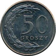 Poland 50 Groszy Circulation Coin 2010 MW Y# 281 50 GROSZY coin reverse Poland 50 Groszy Circulation Coin 2010 MW Y# 281 50 GROSZY coin reverse