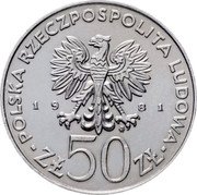Poland 50 Zlotych World Food Day 1981 MW Y# 127 POLSKA RZECZPOSPOLITA LUDOWA 19 81 MW ZŁ 50 ZŁ coin obverse Poland 50 Zlotych World Food Day 1981 MW Y# 127 POLSKA RZECZPOSPOLITA LUDOWA 19 81 MW ZŁ 50 ZŁ coin obverse