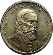 Poland 50 Zlotych Ignacy Lukasiewicz 1983 MW Y# 146 IGNACY ŁUKASIEWICZ 1822 - 1882 SWF coin reverse Poland 50 Zlotych Ignacy Lukasiewicz 1983 MW Y# 146 IGNACY ŁUKASIEWICZ 1822 - 1882 SWF coin reverse