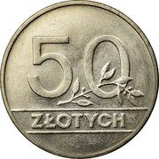 Poland 50 Zlotych Circulation Coin 1990 MW Y# 216 50 ZŁOTYCH coin reverse Poland 50 Zlotych Circulation Coin 1990 MW Y# 216 50 ZŁOTYCH coin reverse