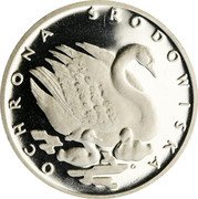Poland 500 Zlotych Swan 1984 MW Proof Y# 154 OCHRONA ŚRODOWISKA coin reverse Poland 500 Zlotych Swan 1984 MW Proof Y# 154 OCHRONA ŚRODOWISKA coin reverse