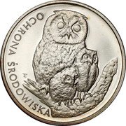 Poland 500 Zlotych Owls 1986 MW Proof Y# 162 OCHRONA ŚRODOWISKA E coin reverse Poland 500 Zlotych Owls 1986 MW Proof Y# 162 OCHRONA ŚRODOWISKA E coin reverse
