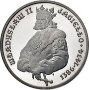 Poland 5000 Zlotych Wladyslaw II Jagiello 1989 MW Proof Y# 198 WŁADYSŁAW II JAGIEŁŁO 1386-1434 SWF coin reverse Poland 5000 Zlotych Wladyslaw II Jagiello 1989 MW Proof Y# 198 WŁADYSŁAW II JAGIEŁŁO 1386-1434 SWF coin reverse