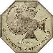 Poland 50000 Zlotych 200th Anniversary Order of Military Valour 1992 Proof Y# 229 SAR MILI VIR TUTI TARI 1792-1992 200 LAT ORDERU VIRTUTI MILITARI AN coin reverse Poland 50000 Zlotych 200th Anniversary Order of Military Valour 1992 Proof Y# 229 SAR MILI VIR TUTI TARI 1792-1992 200 LAT ORDERU VIRTUTI MILITARI AN coin reverse