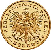 Poland 500000 Zlotych Tadeusz Kosciuszko 1990 Proof Y# 209 RZECZPOSPOLITA POLSKA 19 90 ZŁ 500000 ZŁ coin obverse Poland 500000 Zlotych Tadeusz Kosciuszko 1990 Proof Y# 209 RZECZPOSPOLITA POLSKA 19 90 ZŁ 500000 ZŁ coin obverse