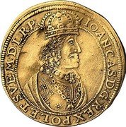 Poland 6 Ducat Johann Casimir 1659 KM# 44 IOAN CAS D G REX POL ET SVE M D L R P coin obverse