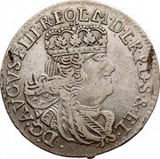 Poland 6 Groszy August III 1762 ICS KM# 108 D G AVGVST III R POL M D L R P D S & EL coin obverse Poland 6 Groszy August III 1762 ICS KM# 108 D G AVGVST III R POL M D L R P D S & EL coin obverse