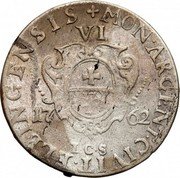 Poland 6 Groszy August III 1762 ICS KM# 108 MON ARGENT CIVIT ELBINGENSIS VI 17 63 I C S coin reverse Poland 6 Groszy August III 1762 ICS KM# 108 MON ARGENT CIVIT ELBINGENSIS VI 17 63 I C S coin reverse