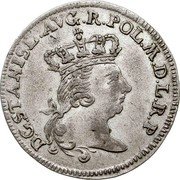 Poland 6 Groszy Stanislaus Augustus 1765 SB KM# 66 D G STANISL AVG R POL M D L R P coin obverse Poland 6 Groszy Stanislaus Augustus 1765 SB KM# 66 D G STANISL AVG R POL M D L R P coin obverse