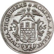 Poland 6 Groszy Stanislaus Augustus 1765 SB KM# 66 CIVITA THORUNENS MONETA ARGENT VI S B 17 65 coin reverse Poland 6 Groszy Stanislaus Augustus 1765 SB KM# 66 CIVITA THORUNENS MONETA ARGENT VI S B 17 65 coin reverse