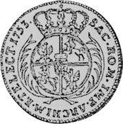 Poland 8 Groschen (2 Zlotych) August III 1753 KM# 157 SAC ROM IMP ARCHIM ET ELECT 1753 coin reverse Poland 8 Groschen (2 Zlotych) August III 1753 KM# 157 SAC ROM IMP ARCHIM ET ELECT 1753 coin reverse