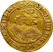 Poland Ducat Thorn City 1648 GR KM# 22.3 VLAD IIII D G R POL & SUEC M D L R P coin obverse Poland Ducat Thorn City 1648 GR KM# 22.3 VLAD IIII D G R POL & SUEC M D L R P coin obverse