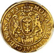 Poland Ducat Michael I 1673 DL KM# 71.2 MON AUREA CIVITAT GEDANENS 1673 D L coin reverse Poland Ducat Michael I 1673 DL KM# 71.2 MON AUREA CIVITAT GEDANENS 1673 D L coin reverse