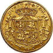 Poland Ducat Stanislaus Augustus 1765 FS Proof KM# 179 DVCAT POLON 1765 coin reverse Poland Ducat Stanislaus Augustus 1765 FS Proof KM# 179 DVCAT POLON 1765 coin reverse