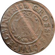 Poland Groschen Elbing City Coin 1630 KM# 24 GROSSVS CIVI ELBING 1629 coin reverse Poland Groschen Elbing City Coin 1630 KM# 24 GROSSVS CIVI ELBING 1629 coin reverse