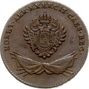Poland Grossus Coin for the Imperial Austrian Army 1794 Used by the Austrian Army fighting Kosciuzko C# 4 MONET AER EXERCIT CAES REG coin obverse Poland Grossus Coin for the Imperial Austrian Army 1794 Used by the Austrian Army fighting Kosciuzko C# 4 MONET AER EXERCIT CAES REG coin obverse