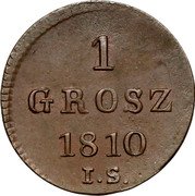 Poland Grosz Frederick Augustus I 1810 IS C# 81 1 GROSZ 1810 I.S. coin reverse Poland Grosz Frederick Augustus I 1810 IS C# 81 1 GROSZ 1810 I.S. coin reverse