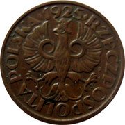 Poland Grosz German Occupation Coin 1925 (w) Y# 8A 1937 RZECZPOSPOLITA POLSKA J W coin obverse Poland Grosz German Occupation Coin 1925 (w) Y# 8A 1937 RZECZPOSPOLITA POLSKA J W coin obverse