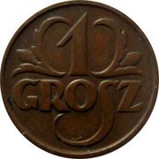Poland Grosz German Occupation Coin 1925 (w) Y# 8A 1 GROSZ coin reverse Poland Grosz German Occupation Coin 1925 (w) Y# 8A 1 GROSZ coin reverse