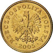 Poland Grosz Circulation Coin. Oak Leaf 2005 MW Y# 276 RZECZPOSPOLITA POLSKA MW 2005 coin obverse