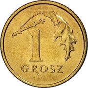 Poland Grosz Circulation Coin. Oak Leaf 2005 MW Y# 276 1 GROSZ coin reverse