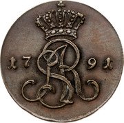 Poland Grosz Stanislaus Augustus 1791 EB KM# 177 17 SAR 93 coin obverse