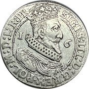 Poland Ort Sigismund III 1623 KM# 15.2 SIGIS III D G REX POL M D L R PR 1 6 coin obverse Poland Ort Sigismund III 1623 KM# 15.2 SIGIS III D G REX POL M D L R PR 1 6 coin obverse