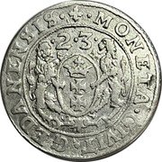 Poland Ort Sigismund III 1623 KM# 15.2 MONETA CIVIT GEDANENSIS 23 coin reverse Poland Ort Sigismund III 1623 KM# 15.2 MONETA CIVIT GEDANENSIS 23 coin reverse