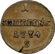 Poland Schilling Maria Theresia 1774 C# 1 1 SCHILLING 1774 S coin reverse Poland Schilling Maria Theresia 1774 C# 1 1 SCHILLING 1774 S coin reverse