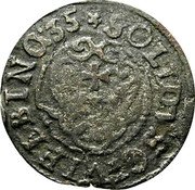 Poland Solidus (Szelag, Schilling) Christina 1635 KM# 46 SOLIDVS CIVI ELBING 35 coin reverse Poland Solidus (Szelag, Schilling) Christina 1635 KM# 46 SOLIDVS CIVI ELBING 35 coin reverse