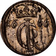 Poland Solidus (Szelag, Schilling) Johann Casimir 1666 KM# 86 ICR 16 66 coin obverse