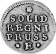 Poland Solidus (Szelag, Schilling) Prussian Possession 1769 E C# 6A SOLID REGNI PRUSS E coin reverse Poland Solidus (Szelag, Schilling) Prussian Possession 1769 E C# 6A SOLID REGNI PRUSS E coin reverse