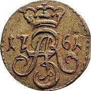 Poland Solidus (Szelag, Schilling) Thorn City 1760 KM# 61 AR 17 61 coin obverse Poland Solidus (Szelag, Schilling) Thorn City 1760 KM# 61 AR 17 61 coin obverse