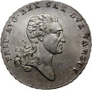 Poland Talar Frederick Augustus I 1814 IB C# 87 FRID AVG REX SAX DVX VARSOV coin obverse Poland Talar Frederick Augustus I 1814 IB C# 87 FRID AVG REX SAX DVX VARSOV coin obverse