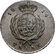 Poland Talar Frederick Augustus I 1814 IB C# 87 18 12 I. B. TALAR coin reverse Poland Talar Frederick Augustus I 1814 IB C# 87 18 12 I. B. TALAR coin reverse