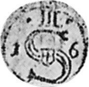 Poland Ternar (3 Denarii - 1 Pfennig) Posen Coin (16)16 KM# 15 1 S 6 III coin obverse Poland Ternar (3 Denarii - 1 Pfennig) Posen Coin (16)16 KM# 15 1 S 6 III coin obverse