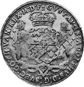 Poland Thaler Gustaw II Adolf Swedish Occupation 1628 KM# 15 GVSTAVUS ADOLPHVS D G SVEC GOTH VAN REX M D F coin obverse Poland Thaler Gustaw II Adolf Swedish Occupation 1628 KM# 15 GVSTAVUS ADOLPHVS D G SVEC GOTH VAN REX M D F coin obverse
