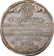 Poland Thaler Thorn City 1629 KM# 7.1 THORVNIA HOSTILITER OPPVGNA TA ET DEI AVXILIO FOR TR A CIVIB DEFENSA XVI FEBR ANNO MDCXXIX coin obverse Poland Thaler Thorn City 1629 KM# 7.1 THORVNIA HOSTILITER OPPVGNA TA ET DEI AVXILIO FOR TR A CIVIB DEFENSA XVI FEBR ANNO MDCXXIX coin obverse