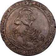 Poland Thaler Wladislaus IV 1635 II KM# 48 VLADISL IV D G REX P M D E RUS PR MA SA LI N N SUEC GO VAH REX coin obverse Poland Thaler Wladislaus IV 1635 II KM# 48 VLADISL IV D G REX P M D E RUS PR MA SA LI N N SUEC GO VAH REX coin obverse