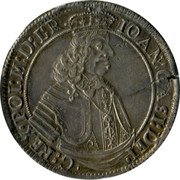 Poland Thaler Johann Casimir 1650 GP KM# 74 IOAN CASI DEI G REX POL M D L R coin obverse Poland Thaler Johann Casimir 1650 GP KM# 74 IOAN CASI DEI G REX POL M D L R coin obverse