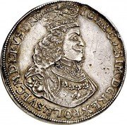 Poland Thaler Johann Casimir 1651 WVE KM# 55 IOAN CASIM D G REX POL & SVEC M D L RVS RPV coin obverse Poland Thaler Johann Casimir 1651 WVE KM# 55 IOAN CASIM D G REX POL & SVEC M D L RVS RPV coin obverse