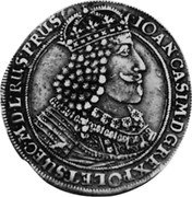 Poland Thaler Johann Casimir 1659 HDL KM# 32 IOAN CASIM D G REX POL ET SUEC M D L RUS PRUS coin obverse Poland Thaler Johann Casimir 1659 HDL KM# 32 IOAN CASIM D G REX POL ET SUEC M D L RUS PRUS coin obverse