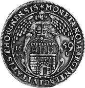 Poland Thaler Johann Casimir 1659 HDL KM# 32 MONETA NOVA ARGENTEA CIVITATIS THORUNENSIS 16 59 HD L coin reverse Poland Thaler Johann Casimir 1659 HDL KM# 32 MONETA NOVA ARGENTEA CIVITATIS THORUNENSIS 16 59 HD L coin reverse