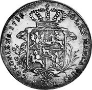 Poland Thaler Stanislaus Augustus 1788 EB KM# 212 10 7/16 EX MARCA PURA COLONIENS 1788 coin reverse Poland Thaler Stanislaus Augustus 1788 EB KM# 212 10 7/16 EX MARCA PURA COLONIENS 1788 coin reverse
