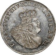 Poland Tympf August III 1763 FLS KM# 113 D G AVGVST III R POL M D L R P D S & EL coin obverse Poland Tympf August III 1763 FLS KM# 113 D G AVGVST III R POL M D L R P D S & EL coin obverse
